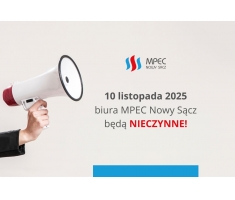 Komunikat MPEC Nowy Sącz - 10 listopada 